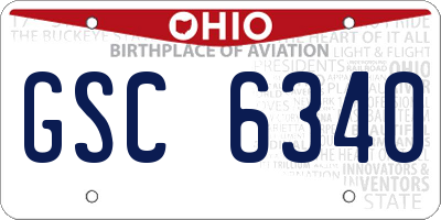 OH license plate GSC6340