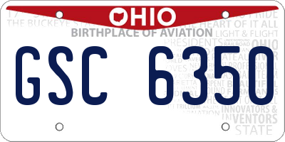 OH license plate GSC6350