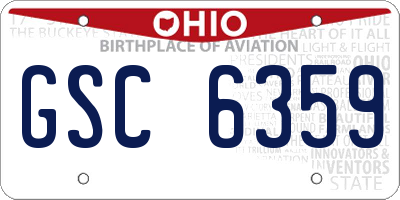 OH license plate GSC6359