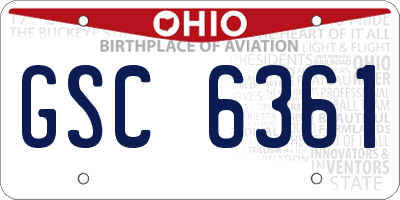 OH license plate GSC6361