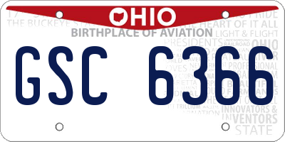 OH license plate GSC6366