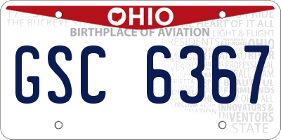 OH license plate GSC6367