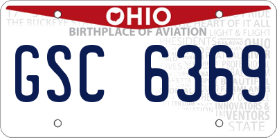 OH license plate GSC6369