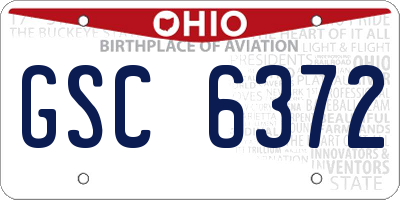 OH license plate GSC6372