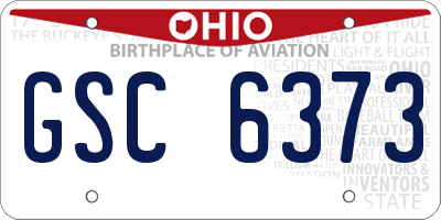 OH license plate GSC6373