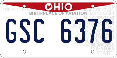 OH license plate GSC6376