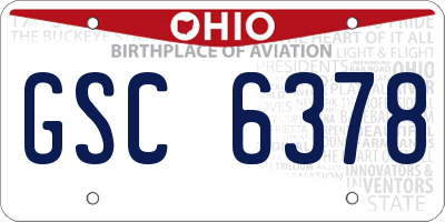 OH license plate GSC6378