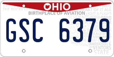 OH license plate GSC6379