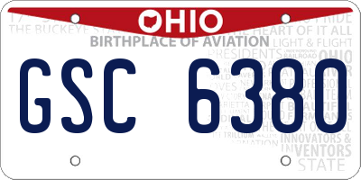 OH license plate GSC6380