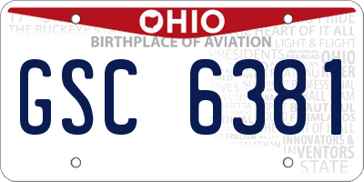 OH license plate GSC6381