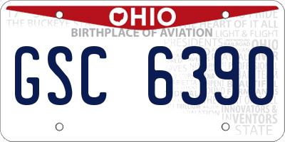 OH license plate GSC6390