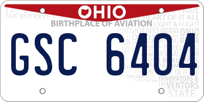 OH license plate GSC6404