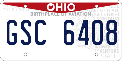 OH license plate GSC6408