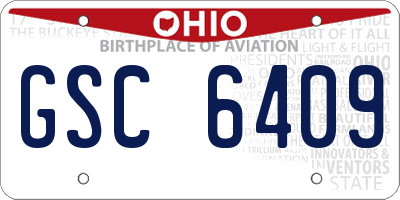 OH license plate GSC6409