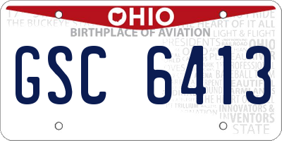 OH license plate GSC6413