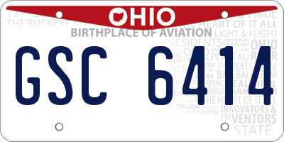 OH license plate GSC6414