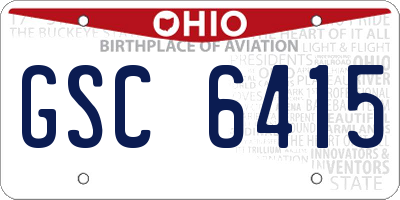 OH license plate GSC6415