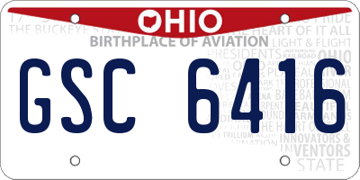 OH license plate GSC6416