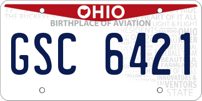 OH license plate GSC6421