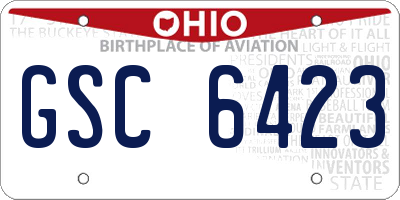 OH license plate GSC6423