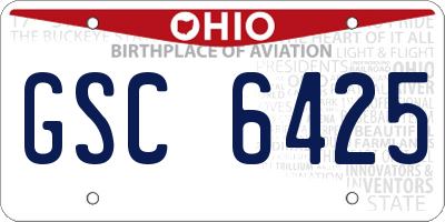 OH license plate GSC6425