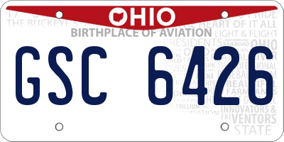 OH license plate GSC6426