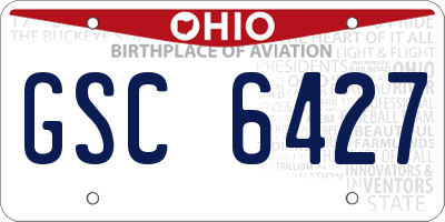 OH license plate GSC6427