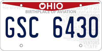 OH license plate GSC6430