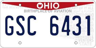 OH license plate GSC6431