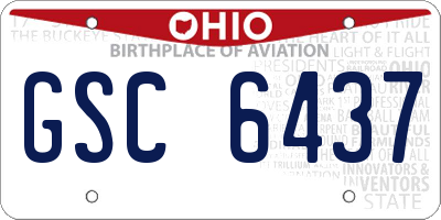 OH license plate GSC6437