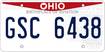 OH license plate GSC6438