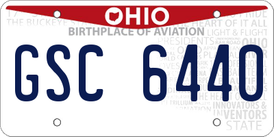 OH license plate GSC6440