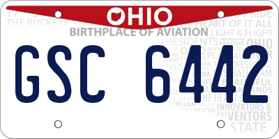 OH license plate GSC6442