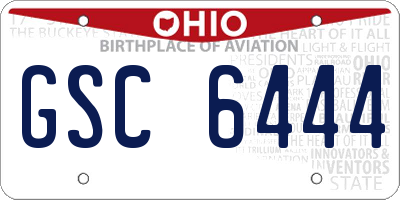 OH license plate GSC6444