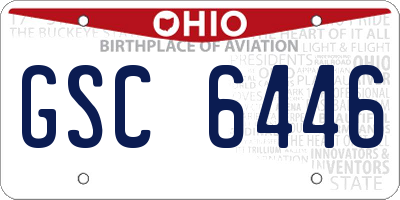 OH license plate GSC6446