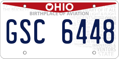 OH license plate GSC6448