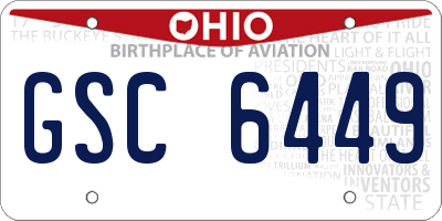 OH license plate GSC6449