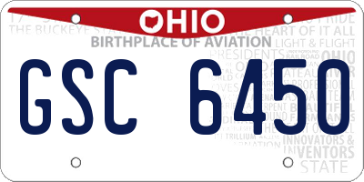 OH license plate GSC6450