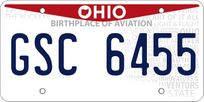 OH license plate GSC6455