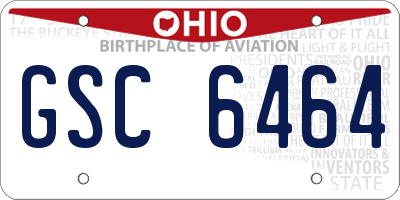 OH license plate GSC6464