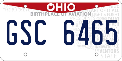 OH license plate GSC6465