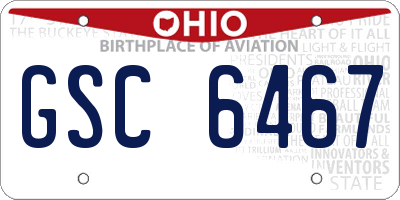 OH license plate GSC6467