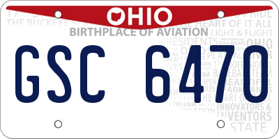 OH license plate GSC6470