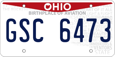 OH license plate GSC6473