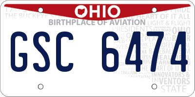 OH license plate GSC6474