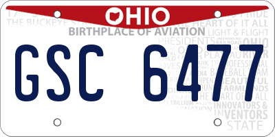 OH license plate GSC6477