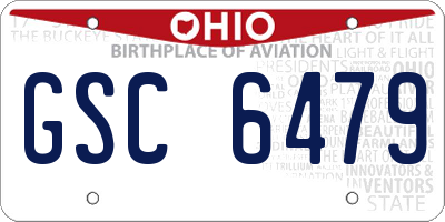 OH license plate GSC6479