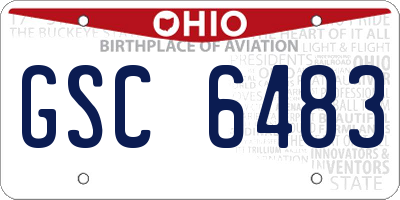 OH license plate GSC6483