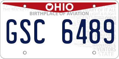 OH license plate GSC6489