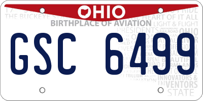 OH license plate GSC6499